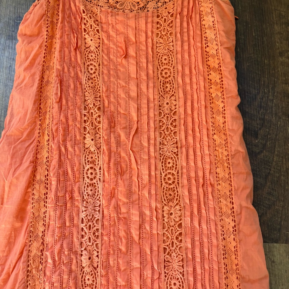 Sundance Amira Cotton Dress Apricot/Orange Size Small - Picture 3 of 9